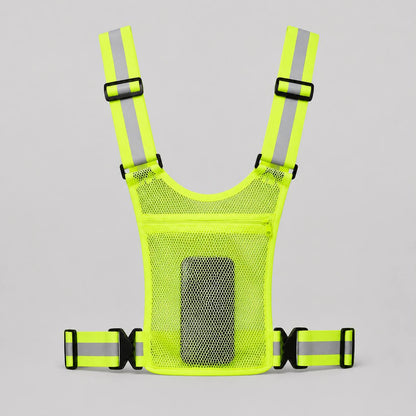 GlowGuard reflecterend veiligheidsvest - mesh opbergvak detail