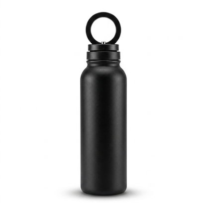 MAGFLOW RVS drinkfles met magnetische telefoonhouder, catalogusfoto witte achtergrond