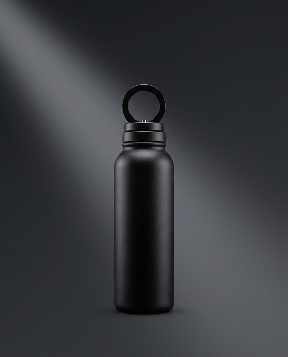 MAGFLOW drinkfles op sportieve antracietgrijze achtergrond
