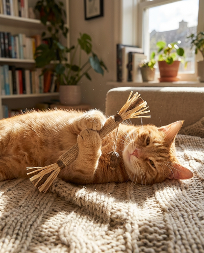 Kat ontspant met Silvervine Kauwstick